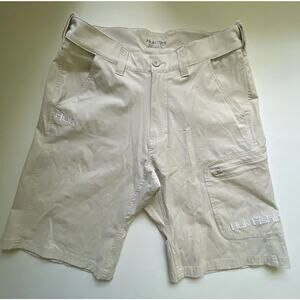 Huk Shorts Men’s Khaki Tan Performance Fishing Stretch Outdoor Active Sz S